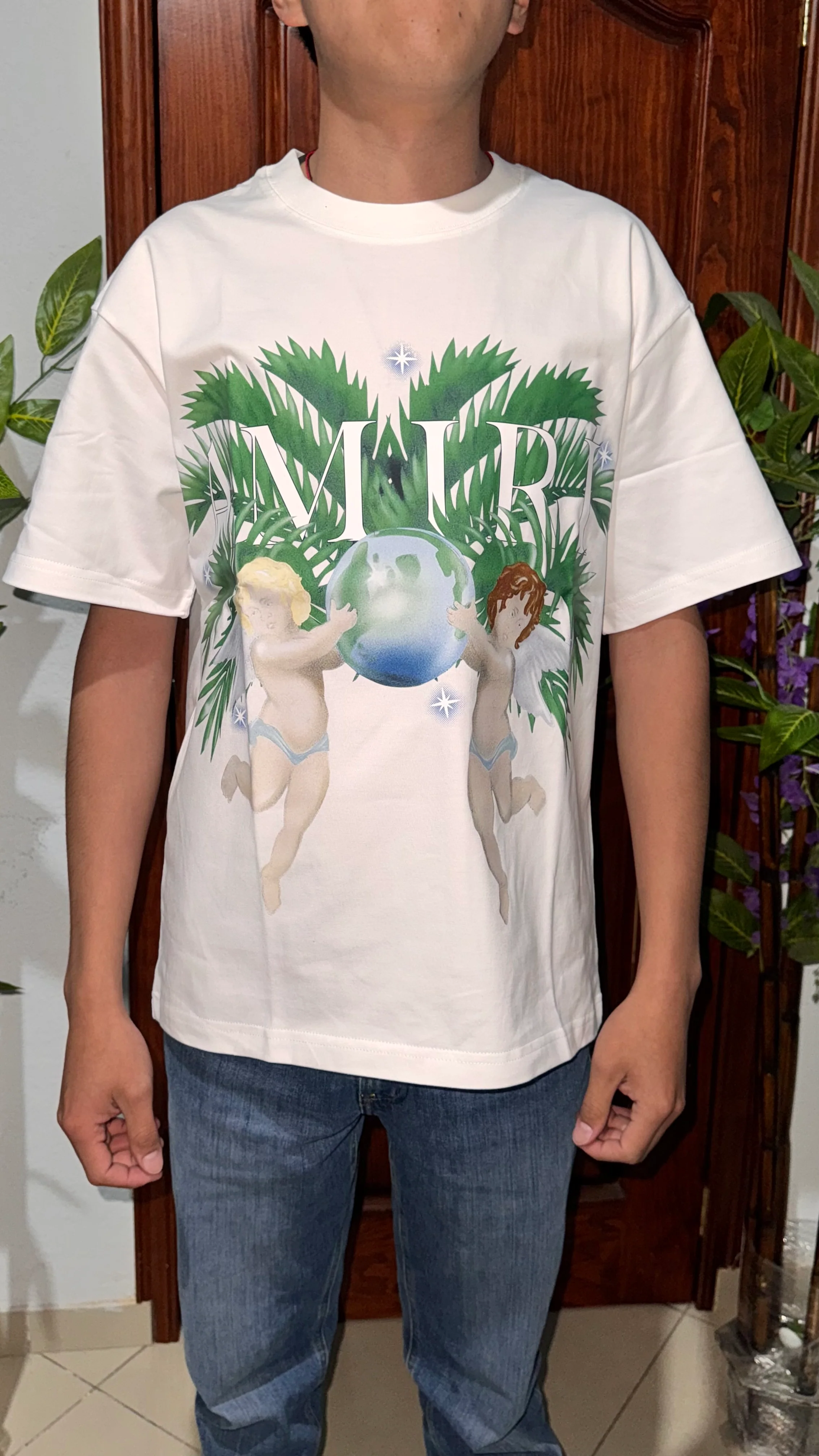 Amiri Airbrush Cherub Tee White and Black - Image 3