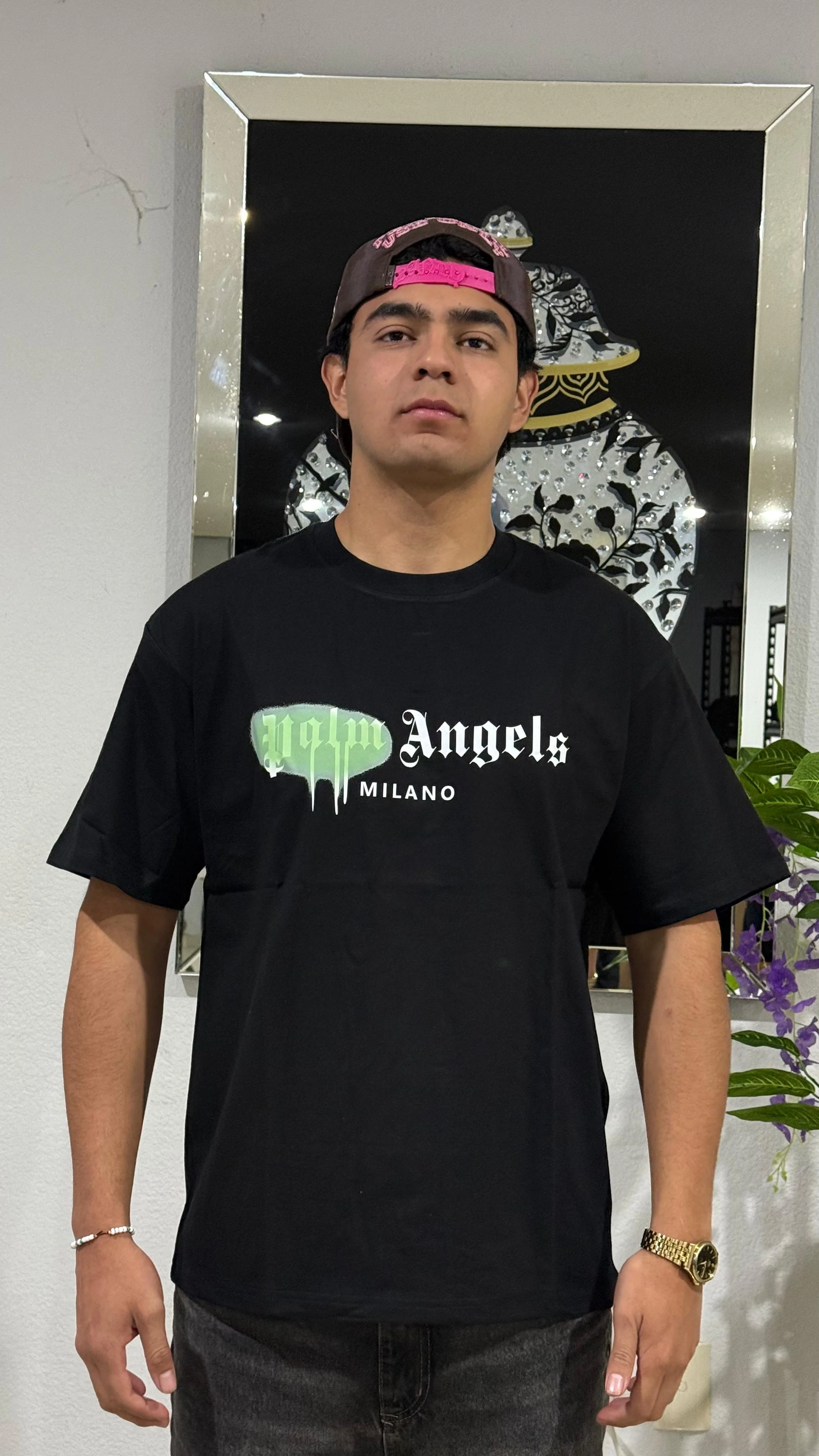 Palm Angels Tee Green - Image 4